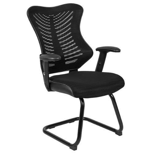 Flash Furniture - Kale  Contemporary Mesh Side Chair - Upholstered - Black Mesh