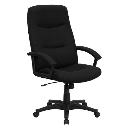 

Flash Furniture - Rochelle High Back Fabric Swivel Office Chair with Two Line Horizontal Stitch Back - Black