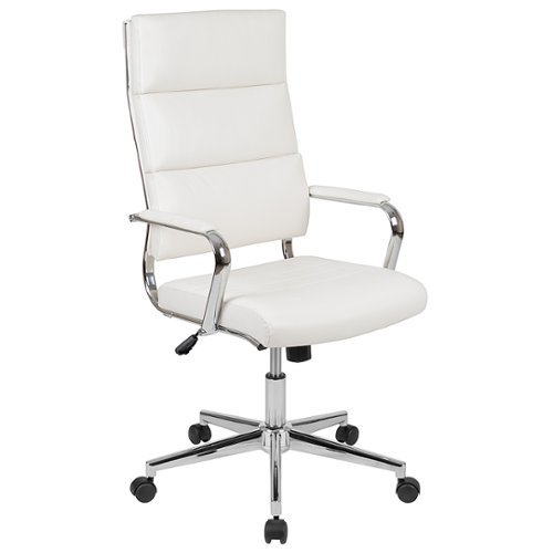 Flash Furniture - High Back LeatherSoft Contemporary Panel Executive Swivel Office Chair - White