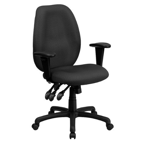 Flash Furniture - High Back Fabric Multifunction Ergonomic Executive Swivel Office Chair with Adjustable Arms - Gray