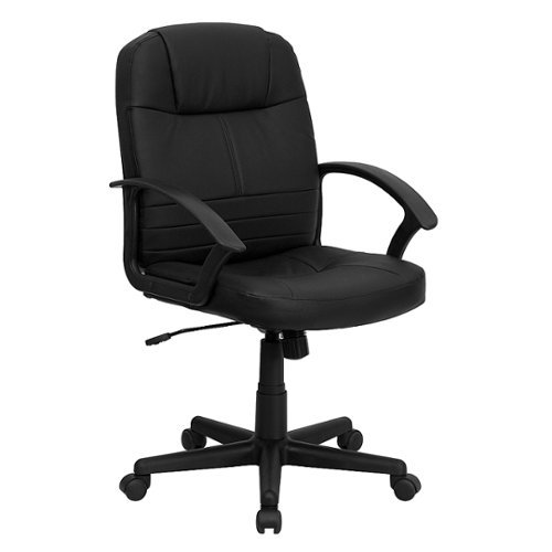 Alamont Home - Whitney Contemporary Leather/Faux Leather Swivel Office Chair - Black