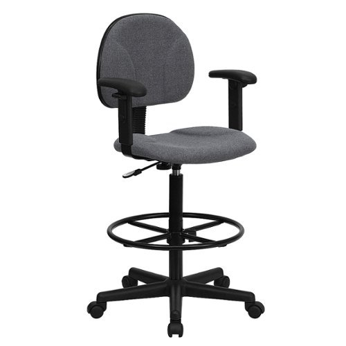Alamont Home - Bruce Contemporary Fabric Drafting Stool - Gray