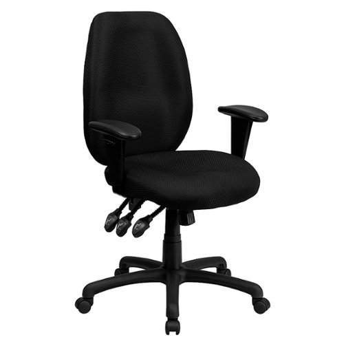 Flash Furniture - High Back Fabric Multifunction Ergonomic Executive Swivel Office Chair with Adjustable Arms - Black