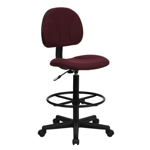 Alamont Home - Bruce Contemporary Fabric Drafting Stool - Burgundy