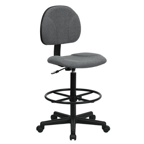 Alamont Home - Bruce Contemporary Fabric Drafting Stool - Gray