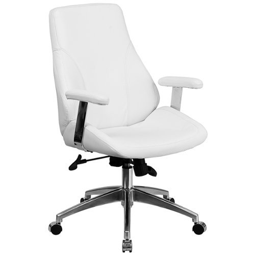 Alamont Home - Hansel Contemporary Leather/Faux Leather Executive Swivel Office Chair - White