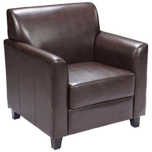 Flash Furniture - Hercules Diplomat Series LeatherSoft Chair with Clean Line Stitched Frame - Brown