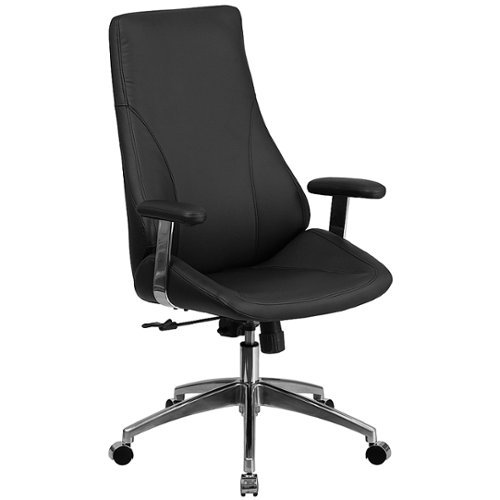 Flash Furniture - High Back LeatherSoftSoft Smooth Upholstered Executive Swivel Office Chair with Arms - Black