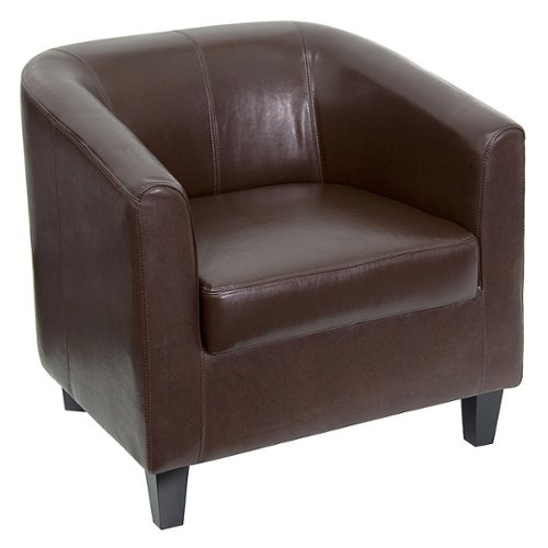 Flash Furniture - LeatherSoft Lounge Chair with Sloping Arms - Brown