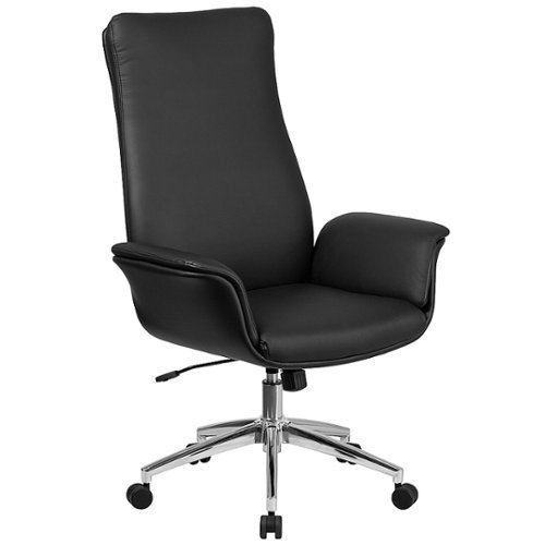 Alamont Home - Hansel Contemporary Leather/Faux Leather Executive Swivel Office Chair - Black