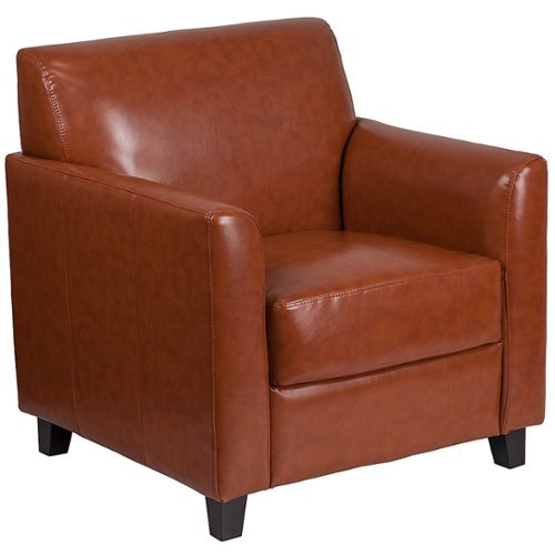 Flash Furniture - Hercules Diplomat Series LeatherSoft Chair with Clean Line Stitched Frame - Cognac