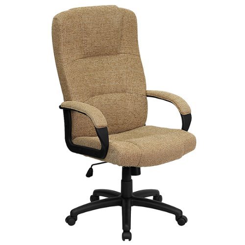 Flash Furniture - High Back Fabric Executive Swivel Office Chair with Arms - Beige