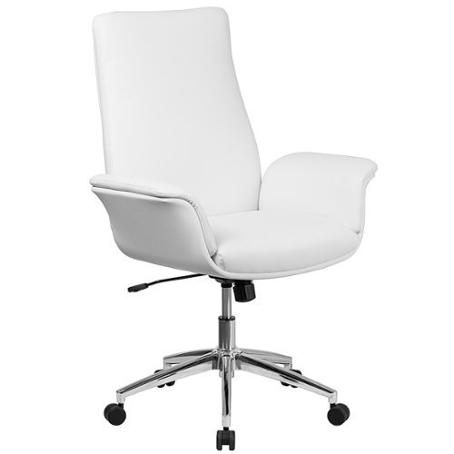 Alamont Home - Hansel Contemporary Leather/Faux Leather Executive Swivel Office Chair - White