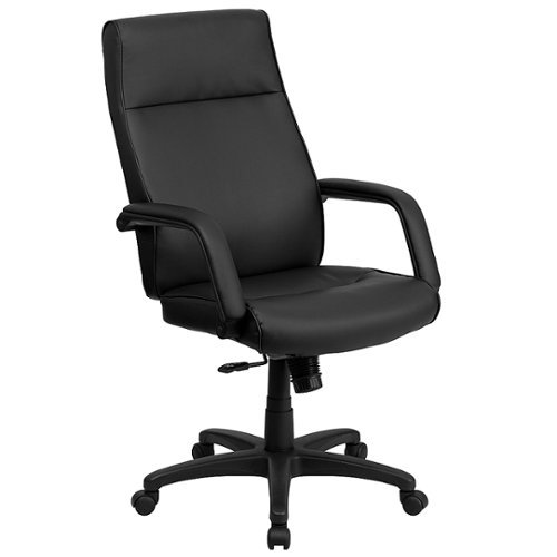 Alamont Home - Hansel Contemporary Leather/Faux Leather Executive Swivel Office Chair - Black