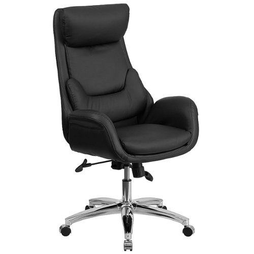 Alamont Home - Contemporary Leather/Faux Leather Executive Swivel Office Chair - Black