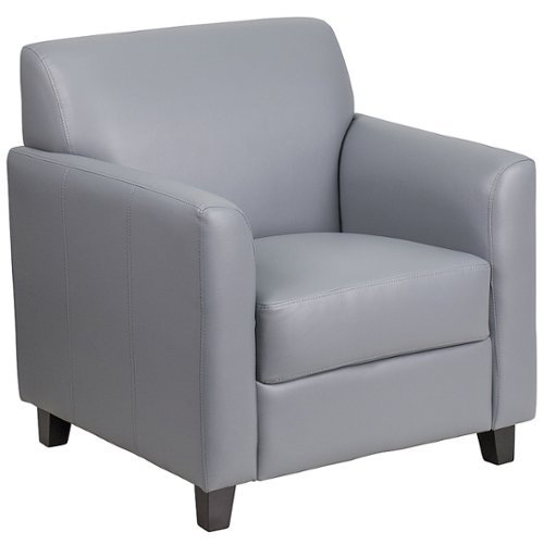 Flash Furniture - Hercules Diplomat Series LeatherSoft Chair with Clean Line Stitched Frame - Gray