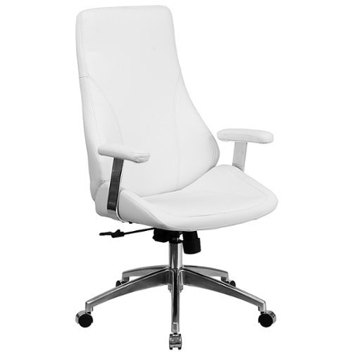 Alamont Home - Contemporary Leather/Faux Leather Executive Swivel Office Chair - White
