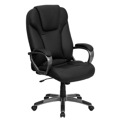 Alamont Home - Hansel Contemporary Leather/Faux Leather Executive Swivel Office Chair - Black