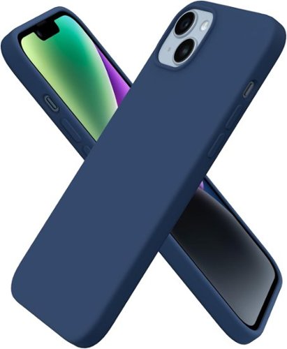 Ornarto - Designed for iPhone 14 Plus Case 6.7,Slim Liquid Silicone 3 Layers Full Covered Protective Case - Storm Blue-Front_Standard 