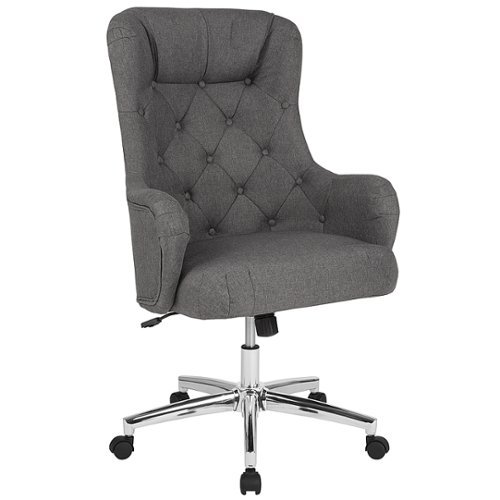 Flash Furniture - Chambord Home and Office Upholstered High Back Chair in - Dark Gray Fabric