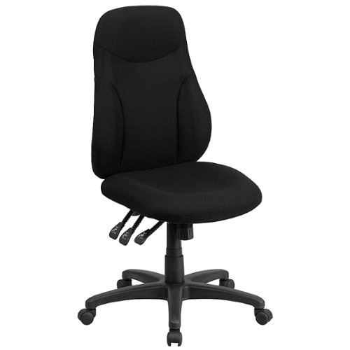 Flash Furniture - High Back Fabric Multifunction Swivel Ergonomic Task Office Chair - Black