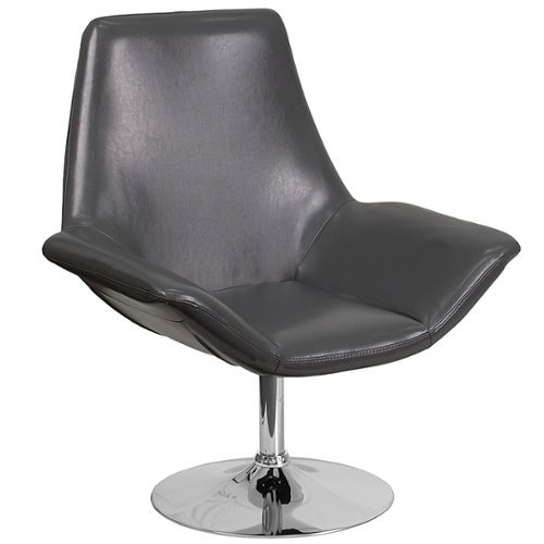 Flash Furniture - Hercules Sabrina Series LeatherSoft Side Reception Chair with Open Protruding Arms - Gray