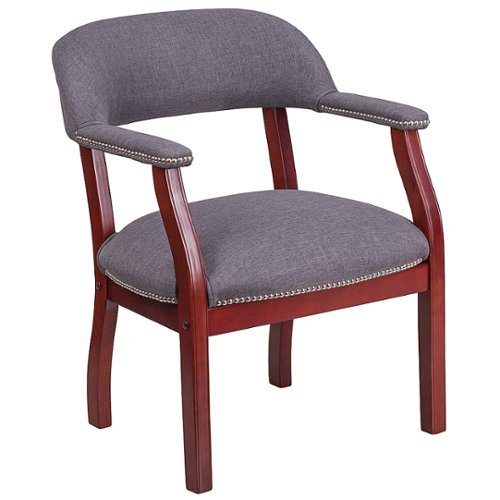 Image of Flash Furniture - Diamond Traditional Fabric Side Chair - Upholstered - Gray Fabric