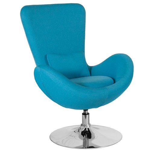 Flash Furniture - Egg Series Side Reception Chair with Bowed Seat - Aqua Fabric