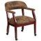 Alamont Home - Sarah Traditional Fabric Side Chair - Upholstered - Bomber Jacket Brown Microfiber-Front_Standard