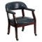 Alamont Home - Sarah Traditional Vinyl Side Chair - Upholstered - Navy Vinyl-Front_Standard