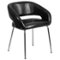 Alamont Home - Fusion Contemporary Leather/Faux Leather Side Chair - Upholstered - Black-Front_Standard