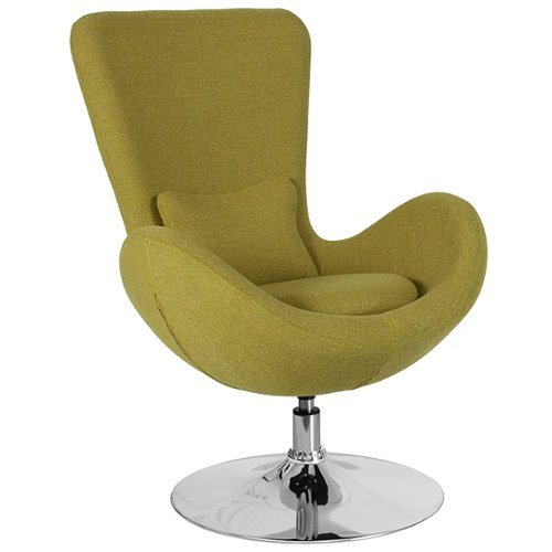Flash Furniture - Egg Series Side Reception Chair with Bowed Seat - Green Fabric