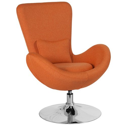 Flash Furniture - Egg Series Side Reception Chair with Bowed Seat - Orange Fabric