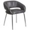 Alamont Home - Fusion Contemporary Leather/Faux Leather Side Chair - Upholstered - Gray-Front_Standard