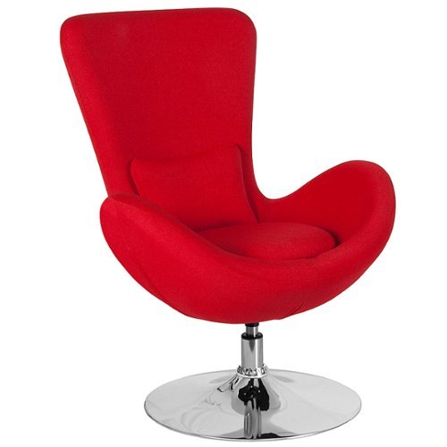 Flash Furniture - Egg Series Side Reception Chair with Bowed Seat - Red Fabric