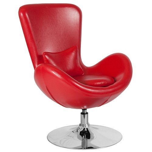 Flash Furniture - Egg Series Side Reception Chair with Bowed Seat - Red LeatherSoft