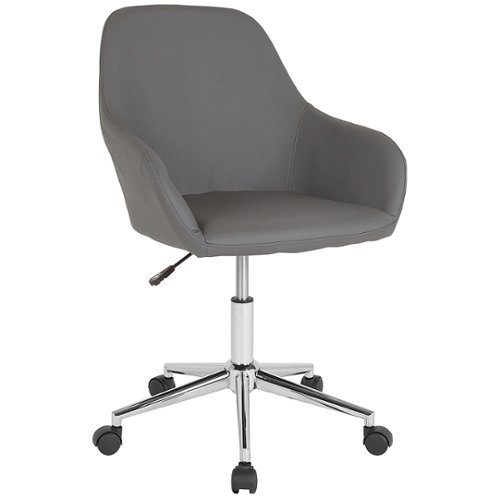 Alamont Home - Cortana Contemporary Leather/Faux Leather Swivel Office Chair - Gray LeatherSoft
