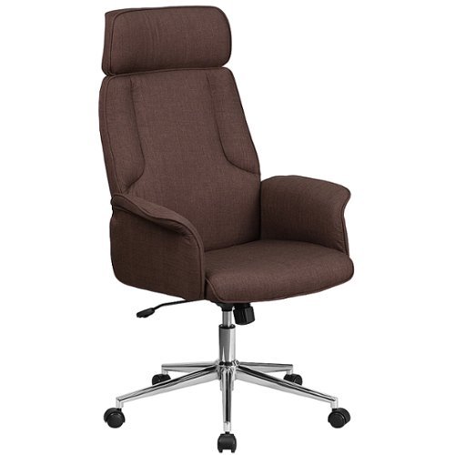 Flash Furniture - High Back Desk Chair | Upholstered Swivel Chair for Desk and Office - Brown