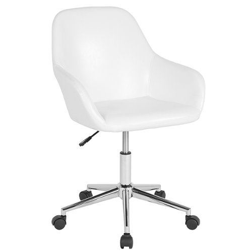 Alamont Home - Cortana Contemporary Leather/Faux Leather Swivel Office Chair - White LeatherSoft