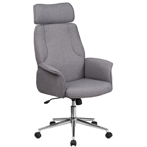Flash Furniture - High Back Desk Chair | Upholstered Swivel Chair for Desk and Office - Gray