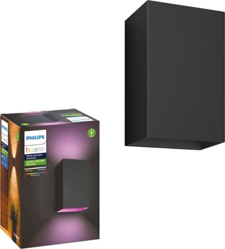 Philips - Hue White and Color Ambiance Resonate Wall Lantern - Black