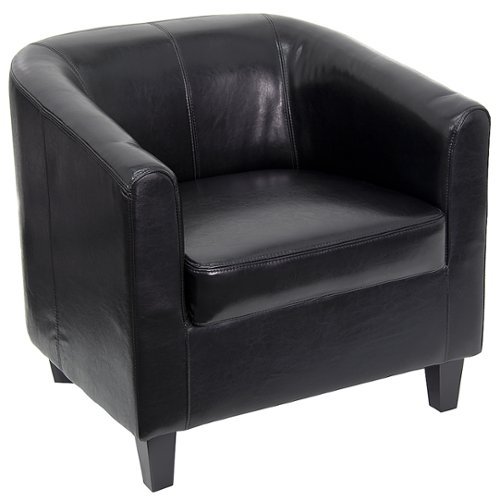 

Flash Furniture - Katie Transitional Leather/Faux Leather Reception Chair - Black