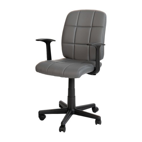 

Flash Furniture - Clayton Modern Vinyl Swivel Office Chair with Arms - Gray