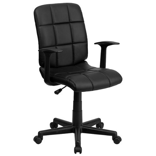 Photos - Computer Chair Clayton Alamont Home -  Modern Vinyl Swivel Office Chair with Arms - Black 
