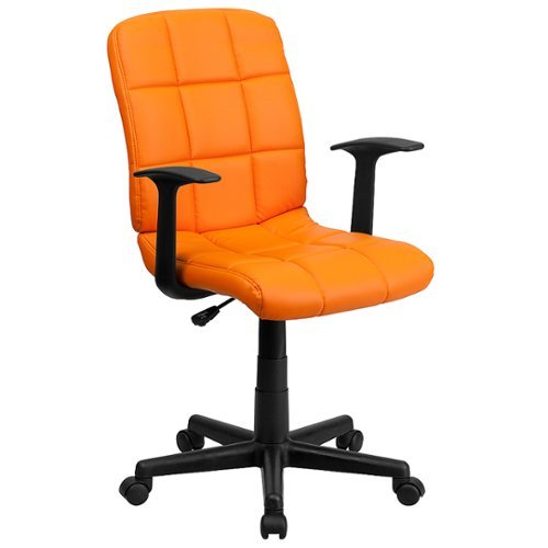 

Flash Furniture - Clayton Modern Vinyl Swivel Office Chair with Arms - Orange
