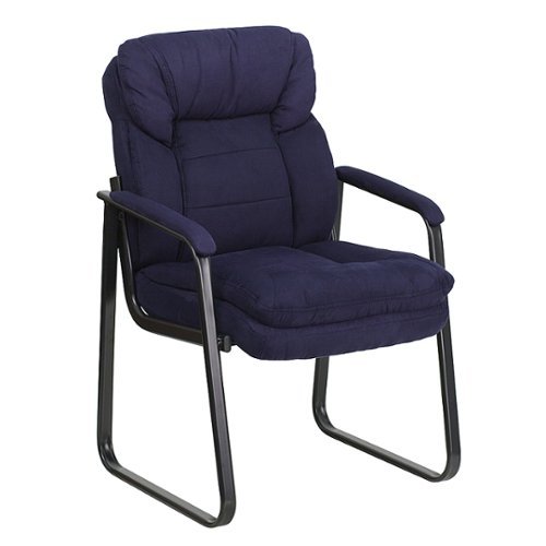 Flash Furniture - Isla  Contemporary Fabric Side Chair - Upholstered - Navy Microfiber