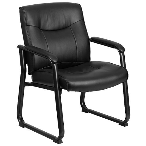 Flash Furniture - Hercules  Contemporary Leather/Faux Leather Big & Tall Side Chair - Upholstered - Black