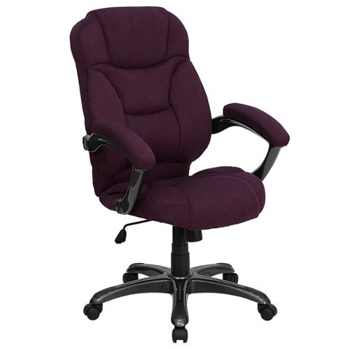 Flash Furniture - High Back Contemporary Executive Swivel Ergonomic Office Chair with Arms - Grape Microfiber