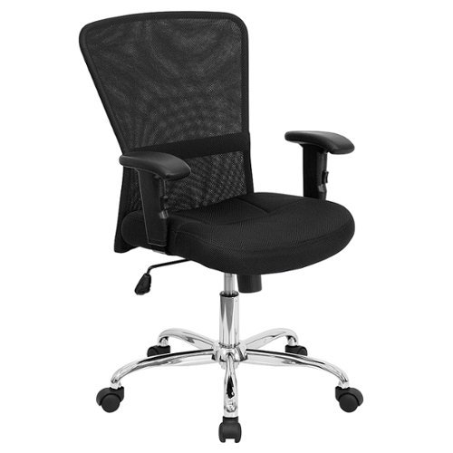 Photos - Computer Chair Flash Furniture  Jasmine Contemporary Mesh Swivel Office Chair - Black GO 