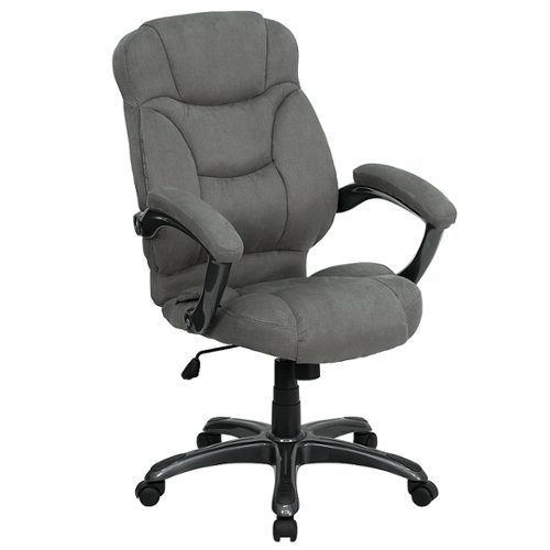 Flash Furniture - Mid-Back Mesh Swivel Task Office Chair with Lumbar Support Band and Arms - Black